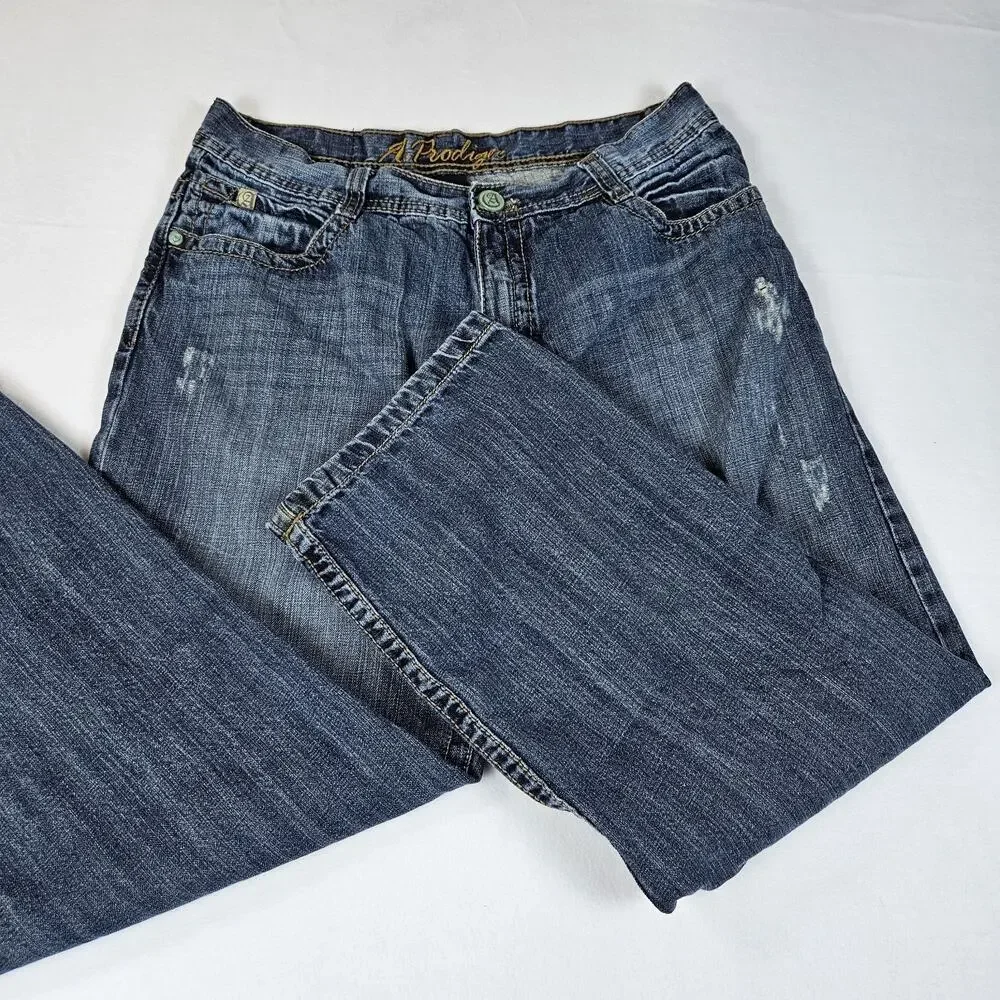 Y2K Wide Leg Jean Men 36x29 Southpole Blue A Prodigee Straight 90s 2000s Baggy